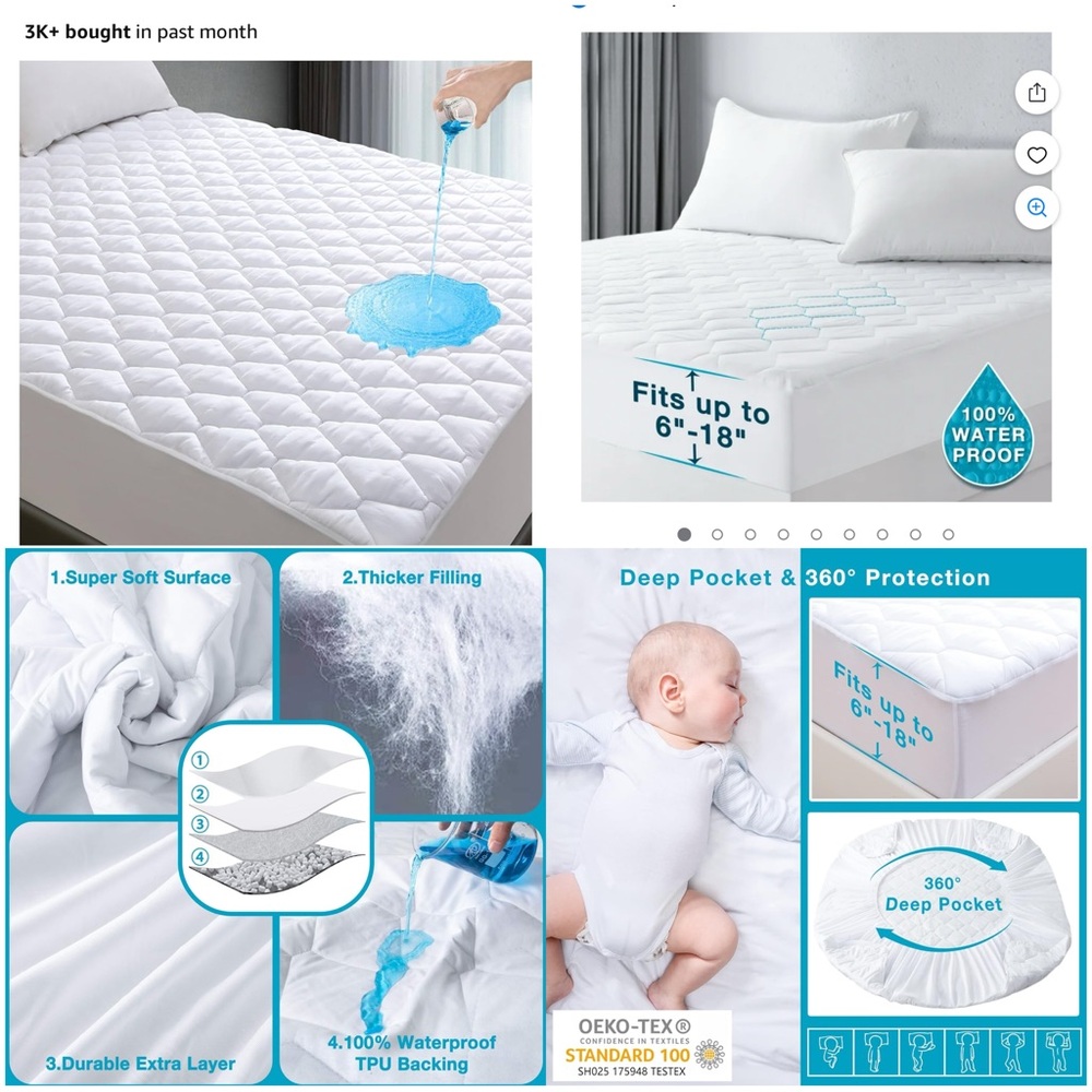 White Quilted Waterproof Mattress Cover
